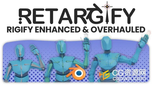 Blender插件Retargify v1.1.16游戏骨骼绑定动画优化工具