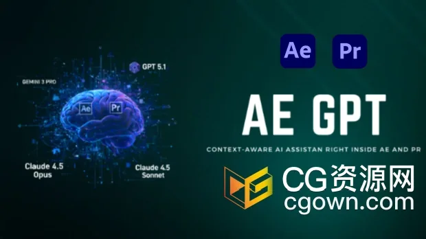 AE GPT V1.1.1内置After Effects与PR智能AI感知助手扩展脚本