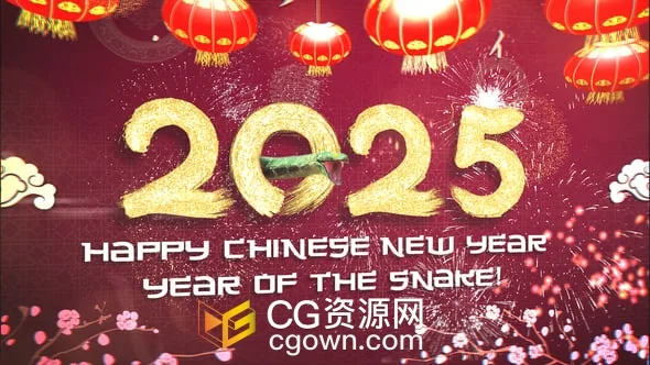 中国传统节春节庆典开幕宣传视频片头动画AE模板