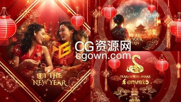 中国农历新年喜庆宣传视频动画AE模板下载