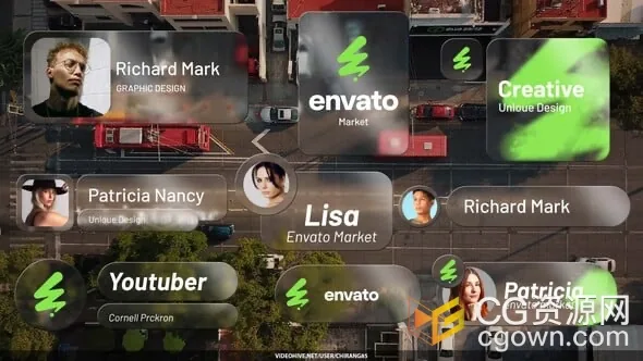 现代玻璃图形设计带头像或LOGO展示动画视频-AE模板