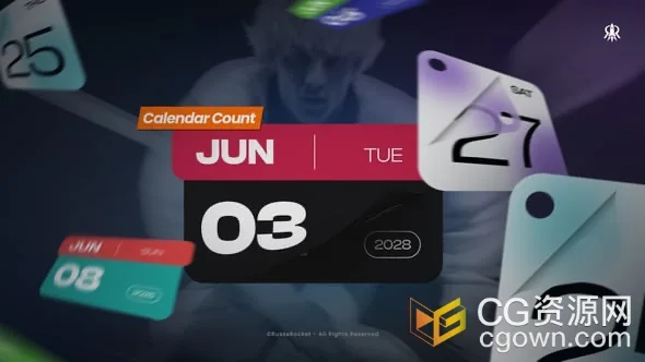 日历计数日程表设计图形UI展示动画视频AE模板