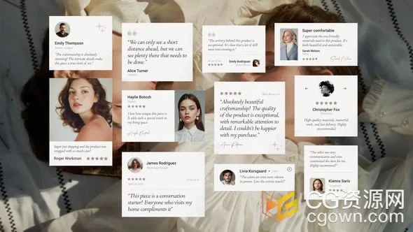 引用语录服务评价评论名言介绍卡片动画-AE模板