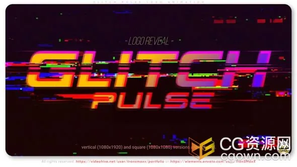 故障扭曲标志开场动画科技片头-AE模板-CG资源网 故障扭曲标志开场动画科技片头-AE模板