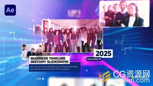公司时间线历史幻灯片企业宣传片视频AE模板
