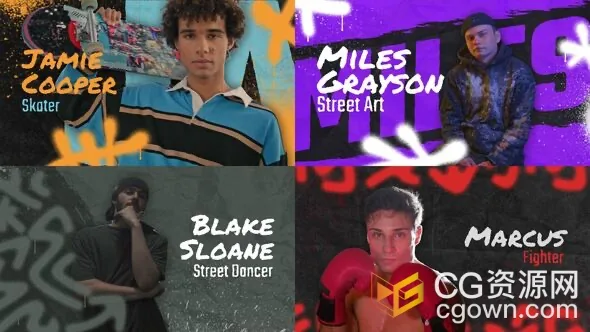 涂鸦街头元素叠加定格动画介绍视频AE模板