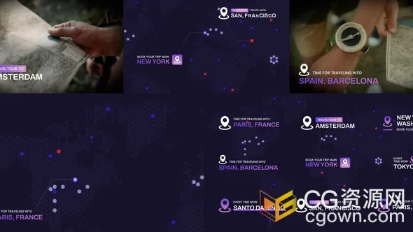 地点定位信息介绍文字标题动画AE模板-CG资源网 地点定位信息介绍文字标题动画AE模板