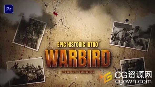 复古风格战斗机引导前行动作电影纪录片视频-PR模板
