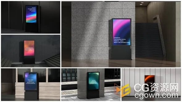 6组场所户外广告LED屏店面品牌展示动画视频AE模板