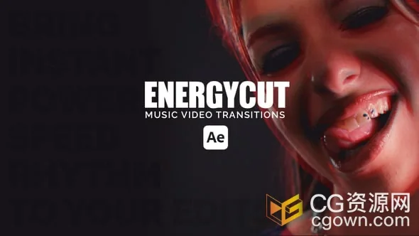 EnergyCut音乐MV视频剪辑转场过渡动画AE模板