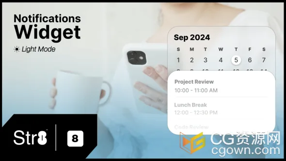 APP应用程序通知小部件UI动画效果视频AE模板-CG资源网 APP应用程序通知小部件UI动画效果视频AE模板