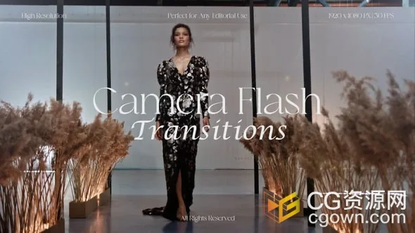 模拟照相机闪光灯效果转场过渡动画AE模板