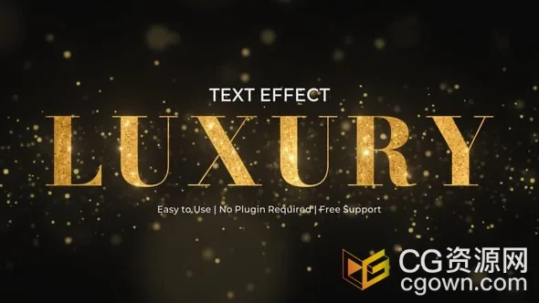 闪耀粒子豪华文字效果金色标题动画下载AE模板-CG资源网 闪耀粒子豪华文字效果金色标题动画下载AE模板
