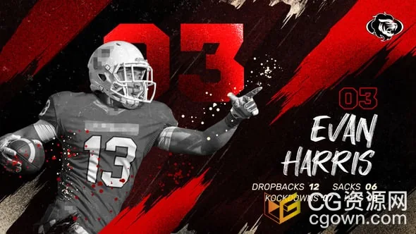 笔刷水墨动画效果体育运动团队简介球员个人资料视频展示-AE模板-CG资源网 笔刷水墨动画效果体育运动团队简介球员个人资料视频展示-AE模板