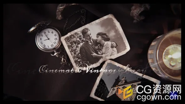 经典故事视频相册动画电影感灰尘颗粒叠加古董相框AE模板