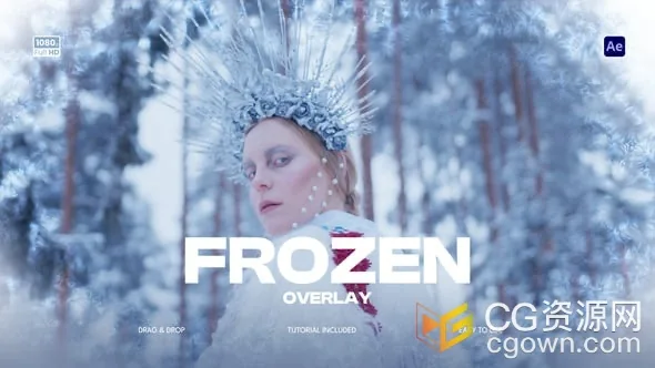 6种冰雪花冻结效果叠加层动画AE模板下载