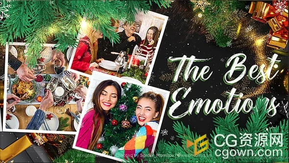 家庭视频相册圣诞节主题照片幻灯片动画-AE模板