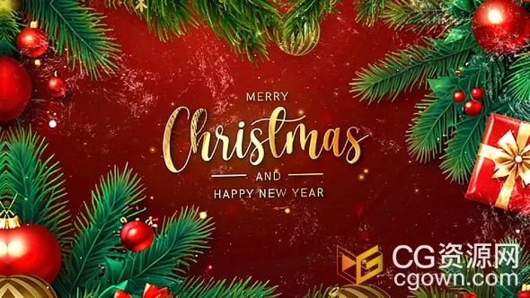 圣诞节开场宣传视频片头动画AE模板下载