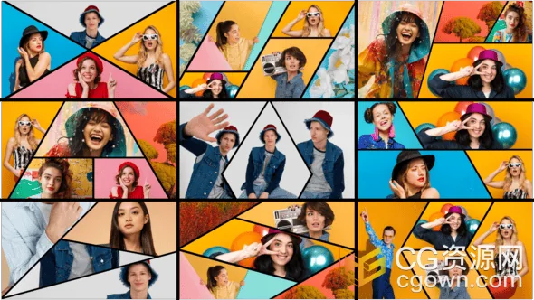 12个场景效果创意分屏动画介绍视频-AE模板下载