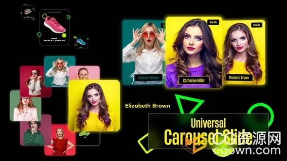 旋转轮播图幻灯片展示商品宣传动画视频-AE模板