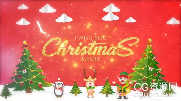 Christmas 2026庆祝圣诞节喜庆视频片头-AE模板