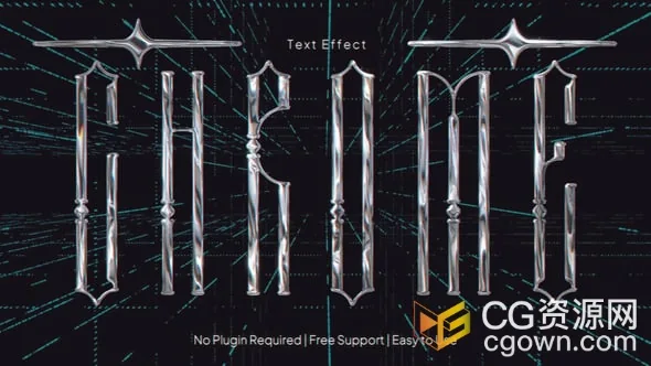 光泽金属电影预告片片名文字标题动画片头-AE模板