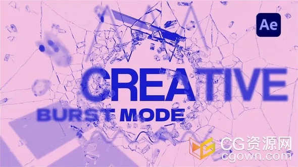 3D玻璃碎片动画元素创意排版介绍视频-AE模板