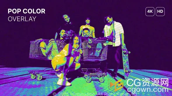 叠加流行色彩模式效果合成AE模板Overlay Pop Color