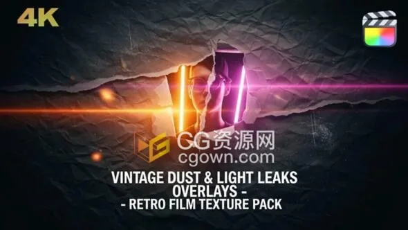 FCPX插件-12种预设复古灰尘光漏胶片纹理叠加效果