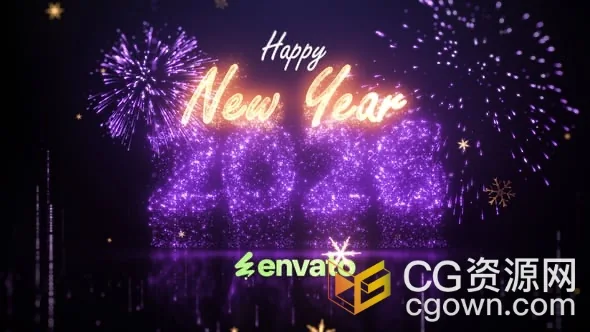 2026年新年庆典开幕烟花动画开场视频片头-AE模板