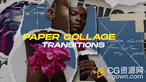 撕裂纸质拼贴动画转场过渡效果AE模板-CG资源网 撕裂纸质拼贴动画转场过渡效果AE模板