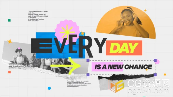 充满活力欢快时尚开场宣传视频片头动画AE模板