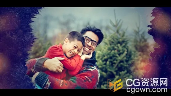 水墨晕开遮罩动画展示照片幻灯片视频相册AE模板