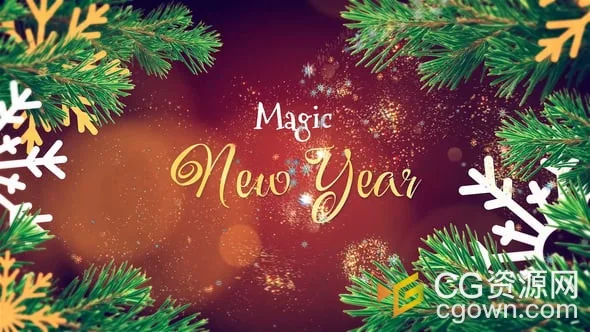 魔幻闪耀圣诞节日氛围新年祝福视频AE模板