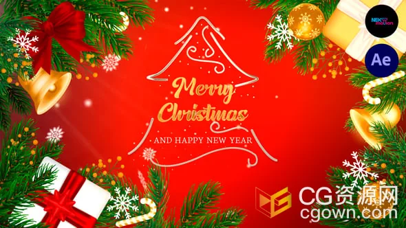 剪辑圣诞节祝福专题视频AE模板