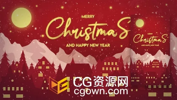 2026圣诞快乐动态图形设计视频片头AE模板下载