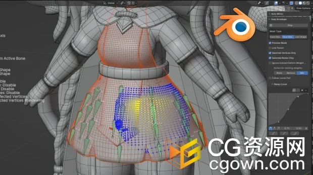 Blender插件Easy Envelope V1.0.0可控制权重/蒙皮工具 + 视频教程