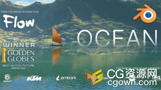 Blender插件Physical Open Waters v1.2.2模拟海洋水面开放水域生成器