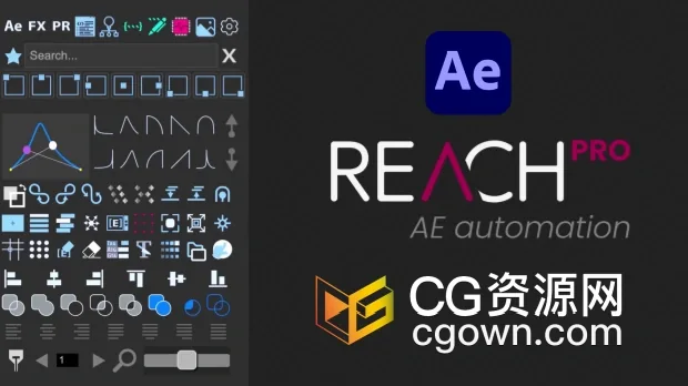 AE脚本Reach Pro 3.0.00多功能工作流增强工具包+视频教程