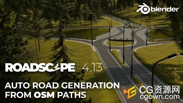 Blender插件Roadscape V4.13程序化道路生成器
