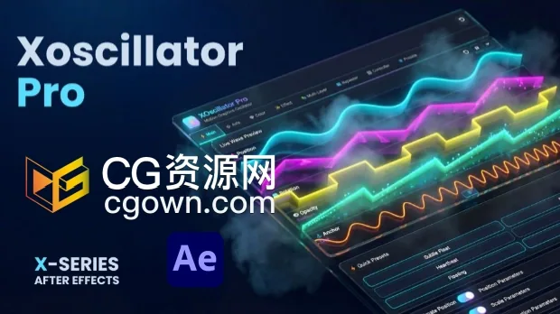 AE脚本XOscillator Pro V1.0.0动态图形MG动画制作神器+视频教程