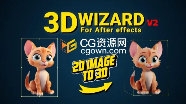 3D Wizard V2.1.1 AE脚本人工智能将2D图像转换成3D模型