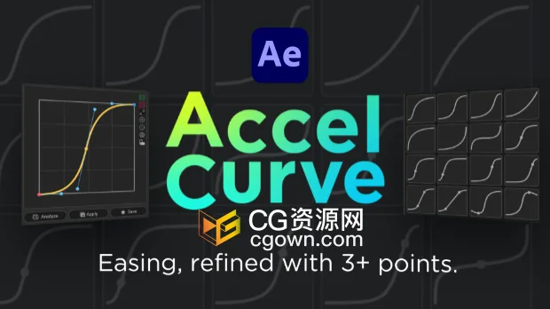 AE脚本AccelCurve v1.0.0关键帧动画缓入缓出曲线控制预设+视频教程