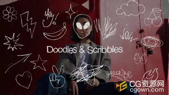 27个现代素描手绘涂鸦风格元素动画包AE模板