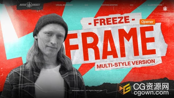 可定制AE视频模板人物定格画面介绍动画-CG资源网 可定制AE视频模板人物定格画面介绍动画