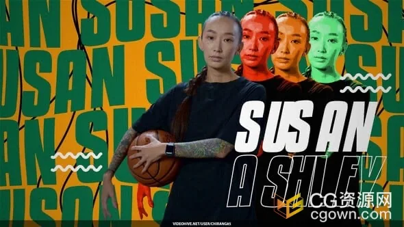 创意文字图形背景视频人物定格介绍动画AE模板