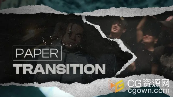 纸张撕裂动画视频转场过渡AE模板下载