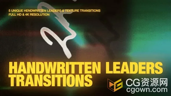 手写文字元素快闪胶片视频转场动画AE模板Handwritten Leaders Transitions