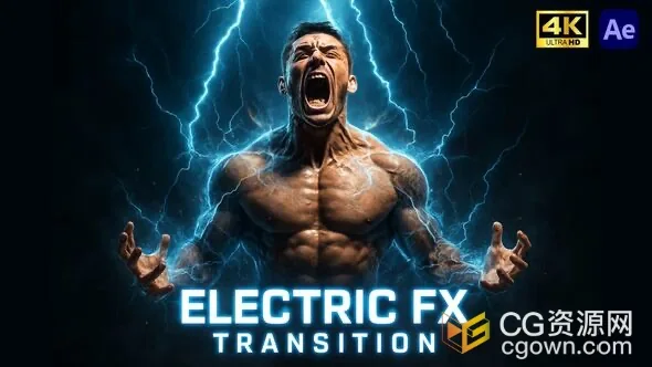 AE模板-11种能量电流闪电雷击特效视频转场动画效果