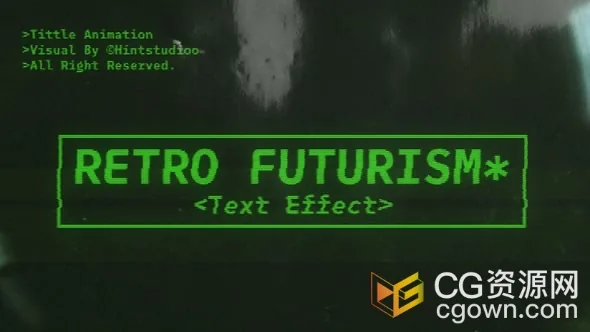 模拟代码赛博朋克扭曲故障发光文字标题动画AE模板